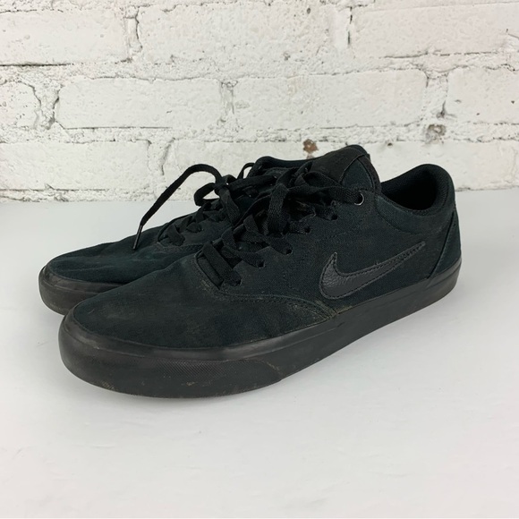 Nike SB Charge Canvas Solarsoft Black Low Sneakers 10 - Picture 1 of 9